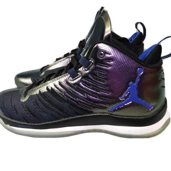 Nike Air Jordan Super Fly 5 Black/Concord-White Men's Size 8.5 - Picture 4 of 9